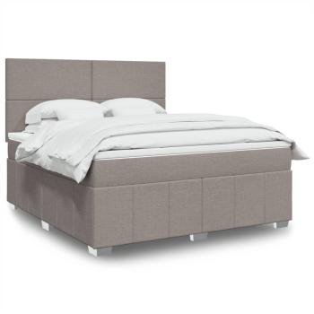 ARDEBO.de - Boxspringbett mit Matratze Taupe 180x200 cm Stoff