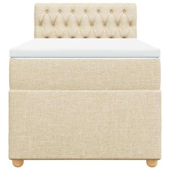 Boxspringbett mit Matratze Creme 80x200 cm Stoff