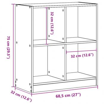 Bücherregal Altholz-Optik 68,5x32x75 cm Holzwerkstoff