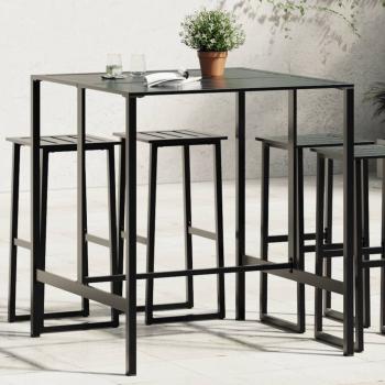 ARDEBO.de - Bartisch Schwarz 100x100x110 cm Pulverbeschichteter Stahl