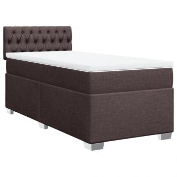 Boxspringbett mit Matratze Dunkelbraun 100x200 cm Stoff