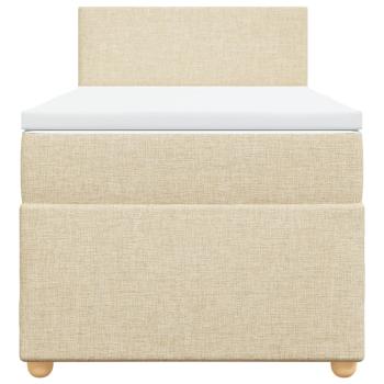 Boxspringbett mit Matratze Creme 90x190 cm Stoff
