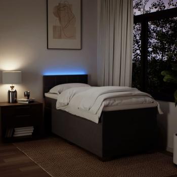 Boxspringbett mit Matratze Dunkelbraun 90x190 cm Stoff