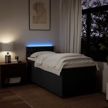 Boxspringbett mit Matratze Schwarz 100x200 cm Stoff