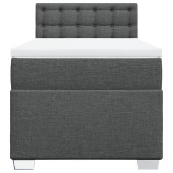 Boxspringbett mit Matratze Dunkelgrau 100x200 cm Stoff