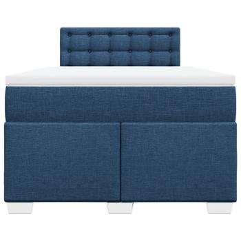 Boxspringbett mit Matratze Blau 120x200 cm Stoff