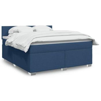 ARDEBO.de - Boxspringbett mit Matratze Blau 180x200 cm Stoff