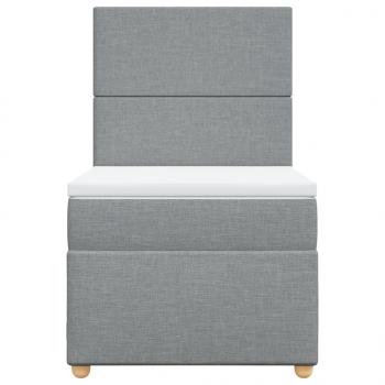 Boxspringbett mit Matratze Hellgrau 90x190 cm Stoff