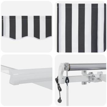 Markise Automatisch Einziehbar Anthrazit und Weiß 600x300 cm