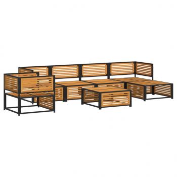 7-tlg. Garten-Sofagarnitur mit Kissen Massivholz Akazie