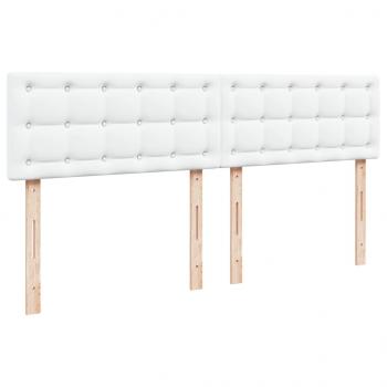 Boxspringbett mit Matratze Weiß 180x200 cm Kunstleder
