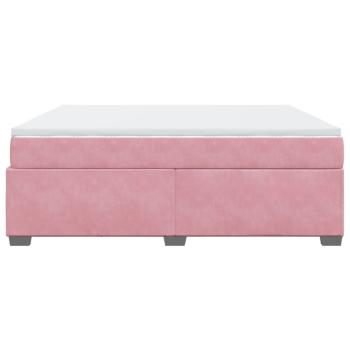 Boxspringbett mit Matratze Rosa 180x200 cm Samt