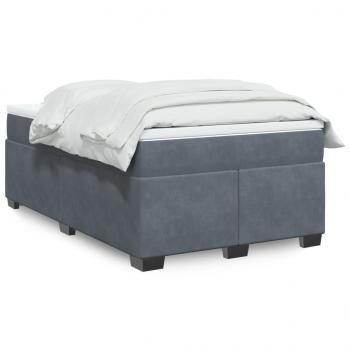 ARDEBO.de - Boxspringbett mit Matratze Dunkelgrau 120x200 cm Samt