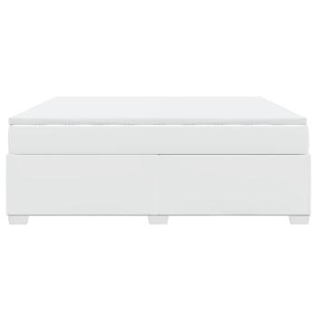 Boxspringbett mit Matratze Weiß 180x200 cm Kunstleder