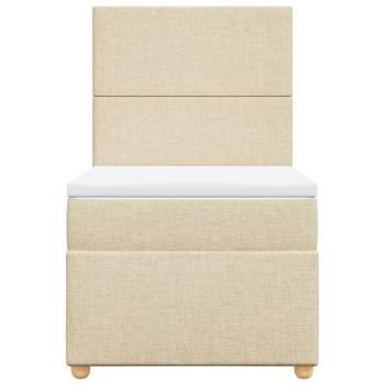 Boxspringbett mit Matratze Creme 90x200 cm Stoff