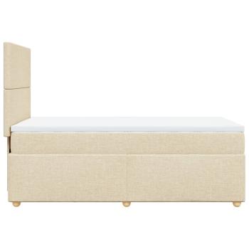 Boxspringbett mit Matratze Creme 90x200 cm Stoff