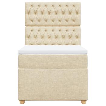 Boxspringbett mit Matratze Creme 90x200 cm Stoff