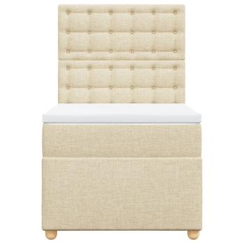 Boxspringbett mit Matratze Creme 90x200 cm Stoff