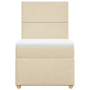Boxspringbett mit Matratze Creme 100x200 cm Stoff