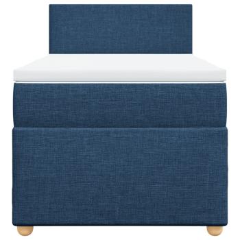 Boxspringbett mit Matratze Blau 100x200 cm Stoff