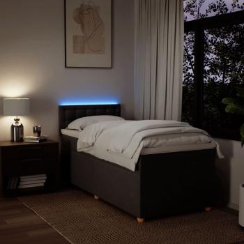 Boxspringbett mit Matratze Dunkelbraun 100x200 cm Stoff