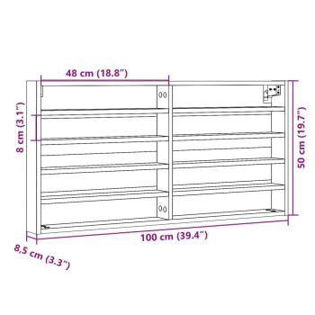 Vitrinenschrank Betongrau 100x8,5x50 cm Holzwerkstoff