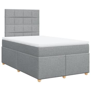 Boxspringbett mit Matratze Hellgrau 120x190 cm Stoff