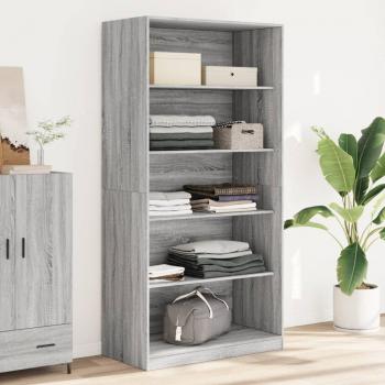 ARDEBO.de - Kleiderschrank Grau Sonoma 100x50x200 cm Holzwerkstoff