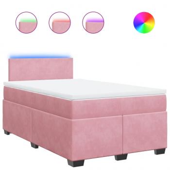 Boxspringbett mit Matratze Rosa 120x200 cm Samt