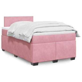 ARDEBO.de - Boxspringbett mit Matratze Rosa 120x190 cm Samt