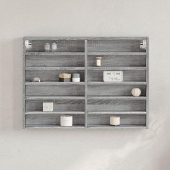 ARDEBO.de - Vitrinenschrank Grau Sonoma 80x8,5x58 cm Holzwerkstoff