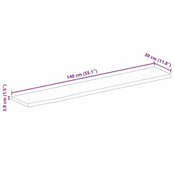 Tischplatte mit Baumkante 140x30x3,8 cm Massivholz Mango