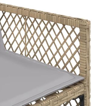 5-tlg. Garten-Essgruppe mit Kissen Beige Poly Rattan
