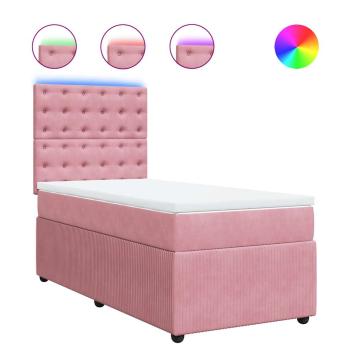 ARDEBO.de - Boxspringbett mit Matratze Rosa 90x200 cm Samt