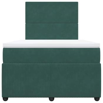 Boxspringbett mit Matratze Dunkelgrün 120x200 cm Samt