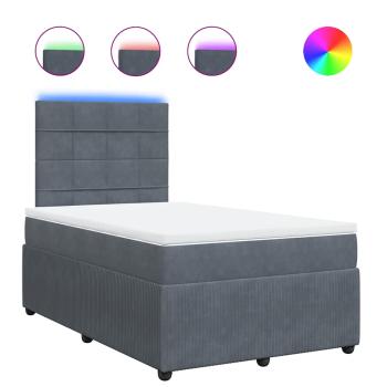ARDEBO.de - Boxspringbett mit Matratze Dunkelgrau 120x200 cm Samt