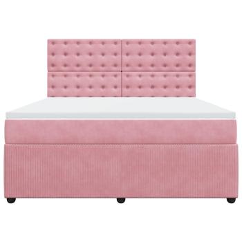 Boxspringbett mit Matratze Rosa 180x200 cm Samt