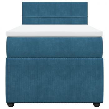 Boxspringbett mit Matratze Blau 80x200 cm Samt