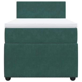 Boxspringbett mit Matratze Dunkelgrün 90x190 cm Samt