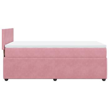 ARDEBO.de - Boxspringbett mit Matratze Rosa 90x190 cm Samt