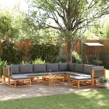 ARDEBO.de - 11-tlg. Garten-Sofagarnitur mit Kissen Massivholz Akazie