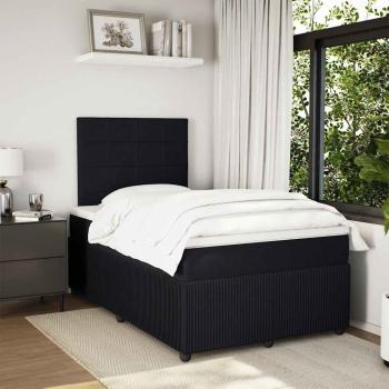 ARDEBO.de - Boxspringbett mit Matratze Schwarz 120x190 cm Samt