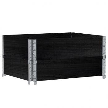 Pflanzkasten Schwarz 80x60 cm Massivholz Kiefer