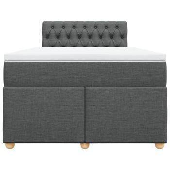 Boxspringbett mit Matratze Dunkelgrau 120x200 cm Stoff