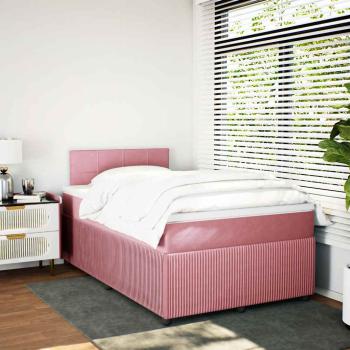 Boxspringbett mit Matratze Rosa 120x190 cm Samt
