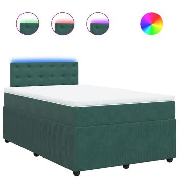 ARDEBO.de - Boxspringbett mit Matratze Dunkelgrün 120x190 cm Samt