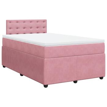 ARDEBO.de - Boxspringbett mit Matratze Rosa 120x190 cm Samt