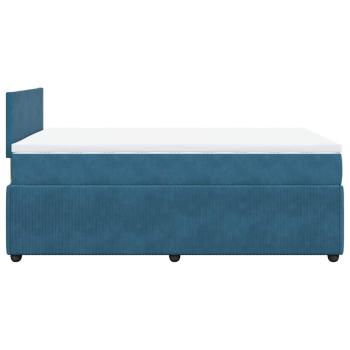 Boxspringbett mit Matratze Blau 120x200 cm Samt