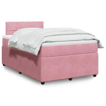 ARDEBO.de - Boxspringbett mit Matratze Rosa 120x200 cm Samt