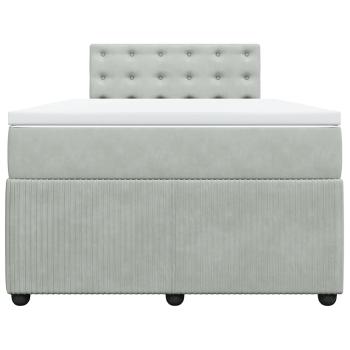 Boxspringbett mit Matratze Hellgrau 120x200 cm Samt
